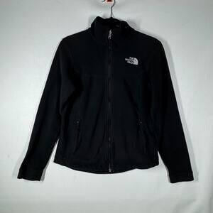 The North Face TNF Fleece Polartec Logo Black Womens Full Zip Coat Jacket S